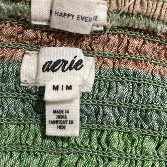 Aerie women cut out mini dress stripped colorful vacation linen y2k fairy boho - Picture 8 of 13